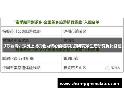 以联赛青训球员上场机会为核心的培养机制与竞争生态研究优化路径